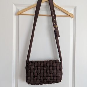 Brown Quilted Shoulder Bag